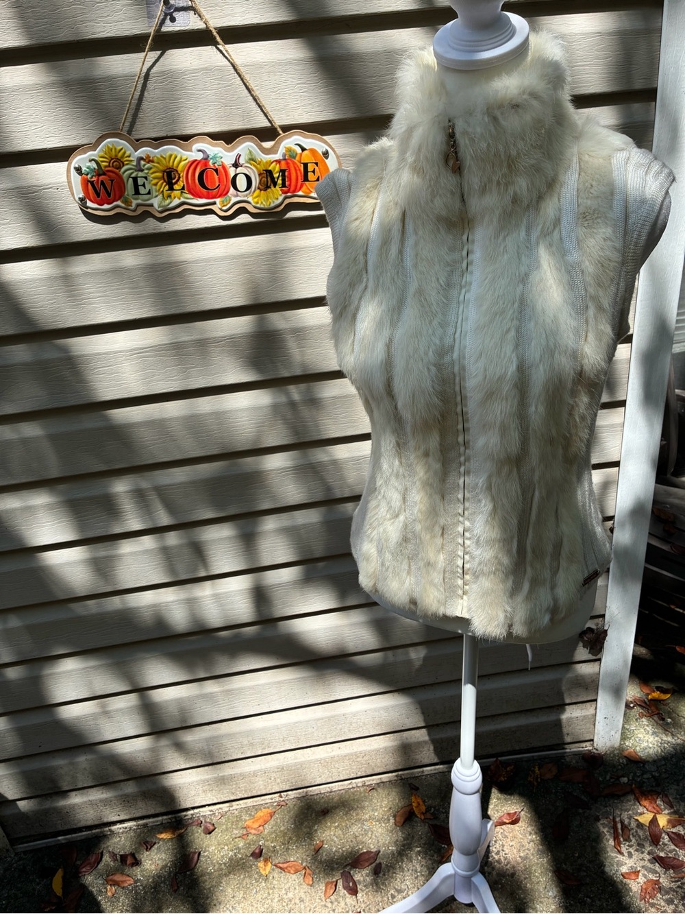 Sleeveless rabbit fur Vest - Ivory
